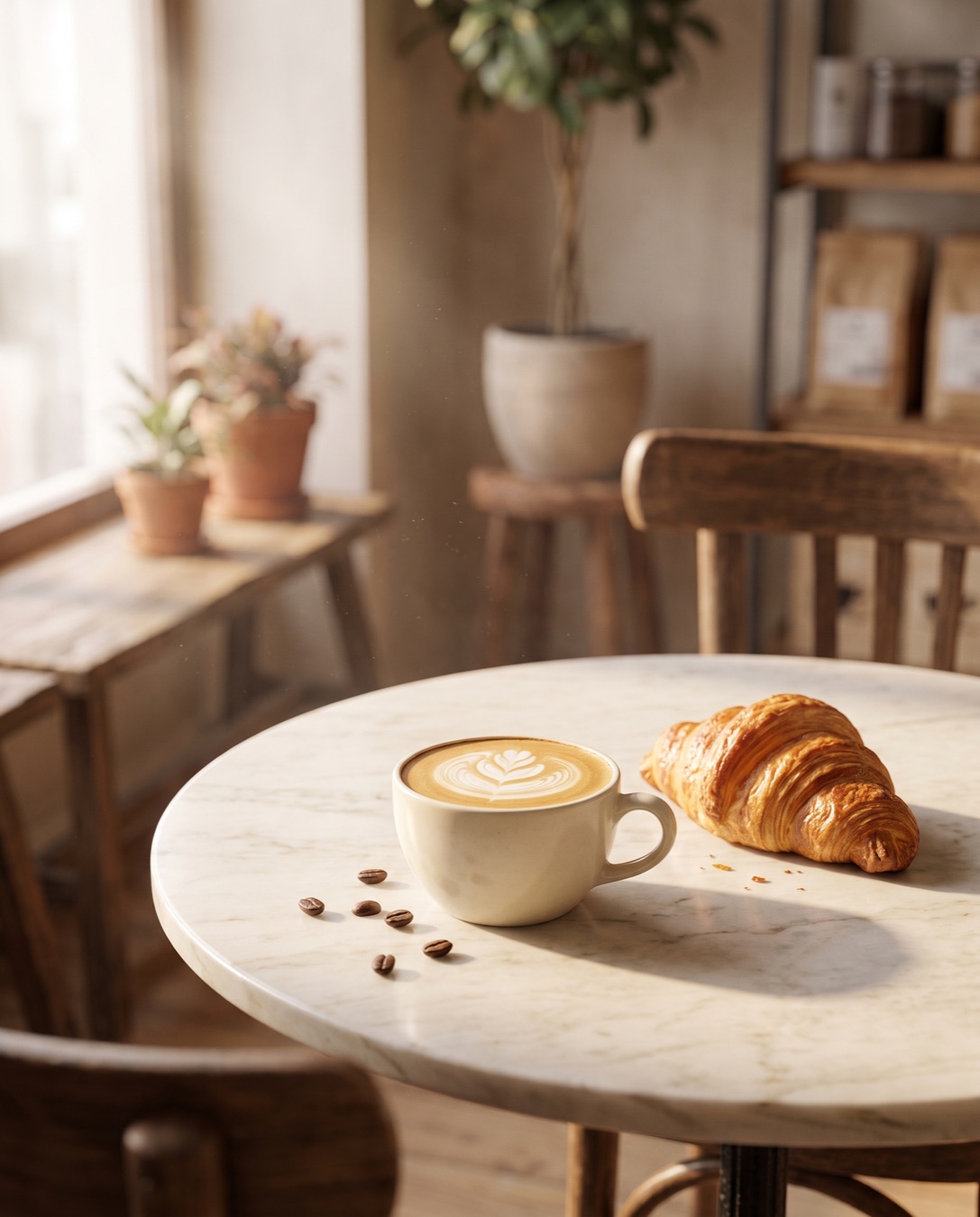 Café y croissant